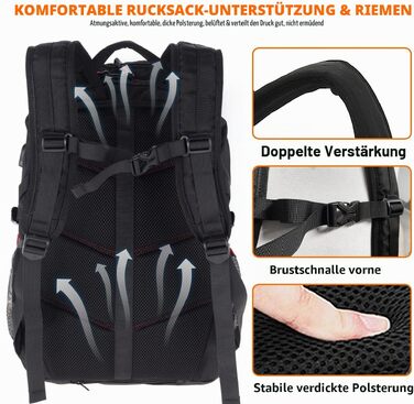 Мотоциклетний рюкзак для чоловіків KINGSLONG, чорний, з відділенням для ноутбука 15-17,3 дюймів