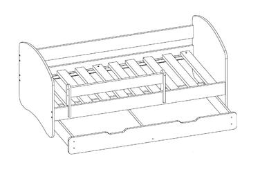 Дитяче ліжко з висувним ящиком та матрацом ACMA II, біле, 180x80 см, синє