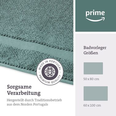 Килимок для ванної herzbach home 100% бавовна, 1000 г/м², водопоглинаючий, праний, озеан-зелений, 60x100 см