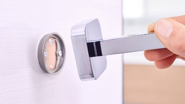 Держатель для рушників tesa ELEGAANT, хромований, квадратний, настінний, без свердління, клейовий монтаж, 185x154x45 мм