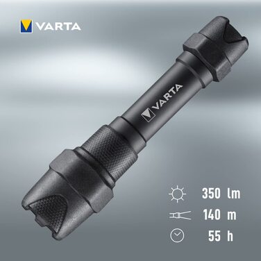 Ліхтарик VARTA Indestructible F20 Pro LED 6 Вт з батарейками AA, водонепроникний, пилозахищений, робочий ліхтар з двома режимами освітлення, надміцний