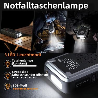 Powerbank для авто Acmount Starthilfe з компресором, 7000A, 150PSI, LCD, LED, для бензинових та дизельних авто (до 9L/8L)