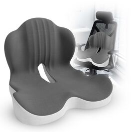 Подушка для сидіння з піни Memory Foam для попереку, куприка та сідниць: зняття тиску, для офісного крісла, авто, інвалідного візка, дому та офісу