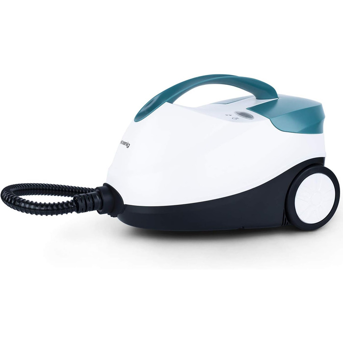 Парогенератор H.Koenig NV6400 2000Вт 1,5л, 4 бар, для дому та офісу, багатофункціональний, компактний, 45 хв роботи, білий/бірюзовий