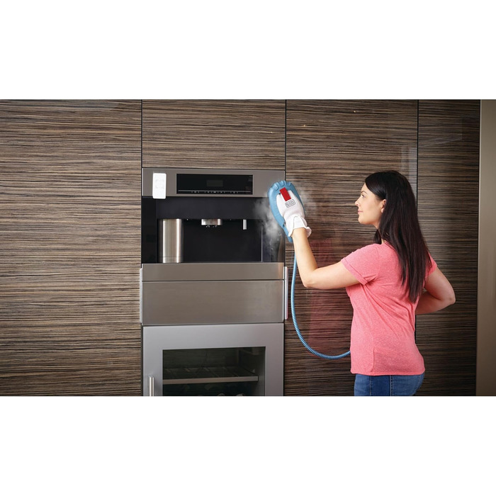 Парова швабра Black+Decker 1600Вт 2в1 з ручним парогенератором BHSM1615DAM, для прибирання дому, з технологією AutoSelect, 16 аксесуарів