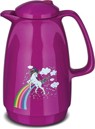 Термос-глечик ROTPUNKT Bella 1,0 л, скляна колба, BPA-free, Magic & TRENDY, для гарячого та холодного, Німеччина, дизайн Русалка Cherry Blossom