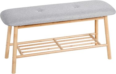 Сидіння-лавка Axentia, 90x45x30 см, сіра, м'яка банкетка для дому