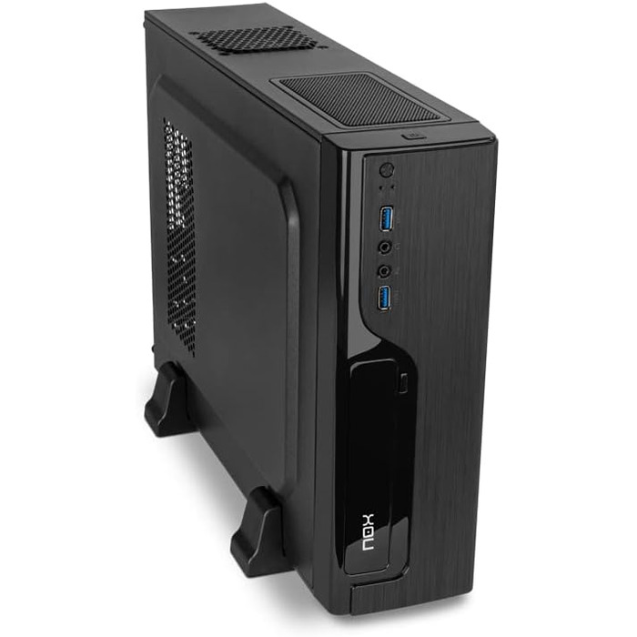 Корпус для ПК NOX LITE070 Mini-Tower з блоком живлення 500 Вт, USB 3.0, вентилятор 80 мм, підтримка Micro ATX/ITX, чорний, передня панель з шліфованим покриттям