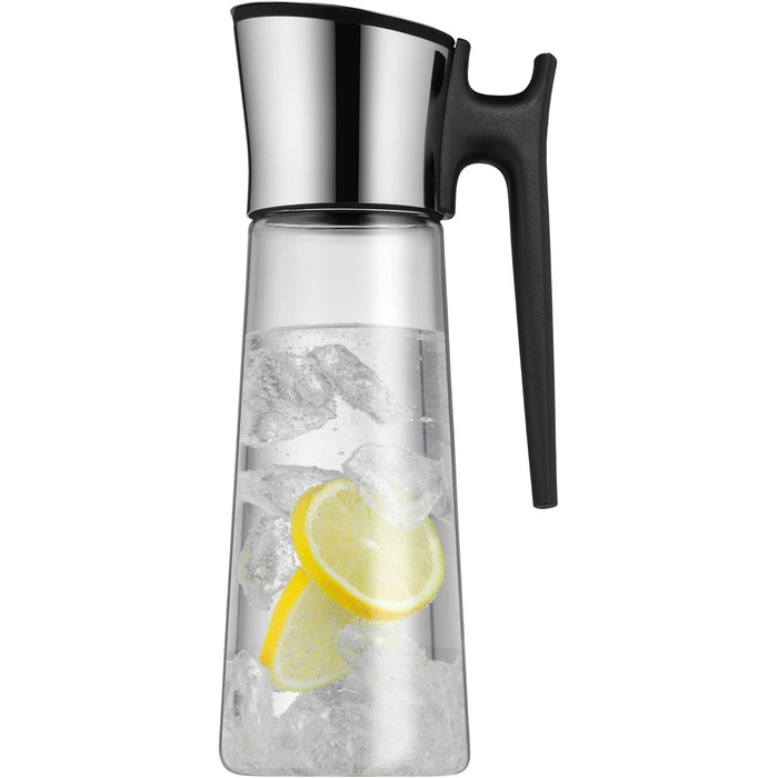Скляна карафа WMF Basic з кришкою, 1,5 л - скляна посуда для води з нержавіючої сталі
