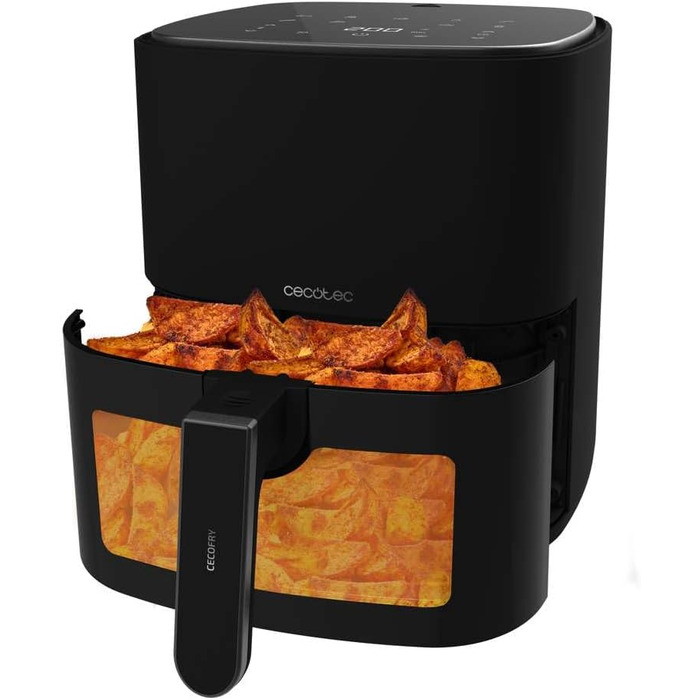 Фритюрниця без олії Cecotec Cecofry 6000 Full, 6 л, 1700 Вт, PerfectCook, 12 режимів, чорний колір