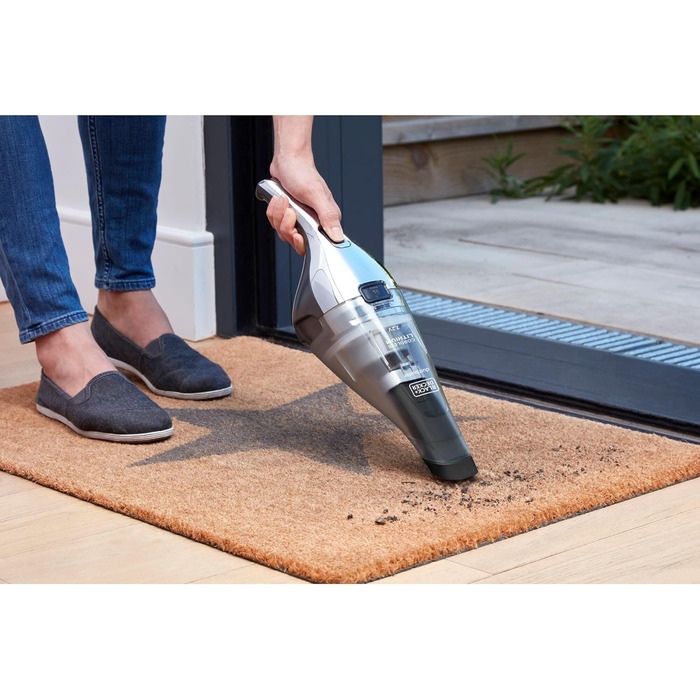 Ручний пилосос BLACK+DECKER Dustbuster 7.2V, акумуляторний, EasyGrip, хром/титан, 385 мл