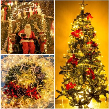 Гірлянда Quntis 500 LED 100 м, водонепроникна, електрична, 8 режимів, з пам'яттю, для вулиці та дому, для Нового року, весілля, вечірки, саду