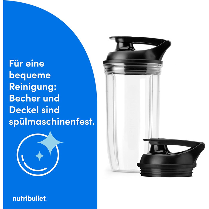 Nutribullet Ultra NB1206MB: Електричний блендер для смузі з глечиками Tritan, 900мл + 700мл, 2 кришки To-Go, 1200 Вт, сірий