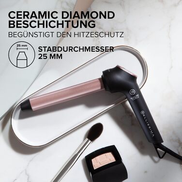 Плойка для завивки Bellissima Sublime Curls 25 мм, діамантово-керамічне покриття, 3 температури, швидкий нагрів, захист від перегріву
