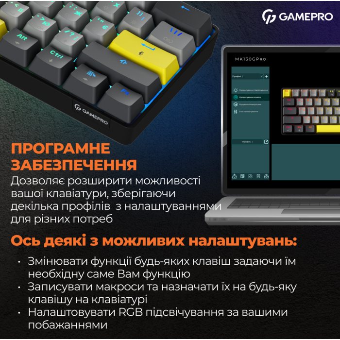Клавіатура механічна бездротова GamePro Asgard Fenrir (MK130G Pro)