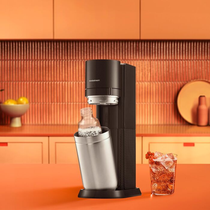 Сифон для води SodaStream Duo Family Pack: з CO2-циліндром, 2 скляними та 2 пластиковими пляшками по 1л (придатні для ПММ), білий, висота 44 см