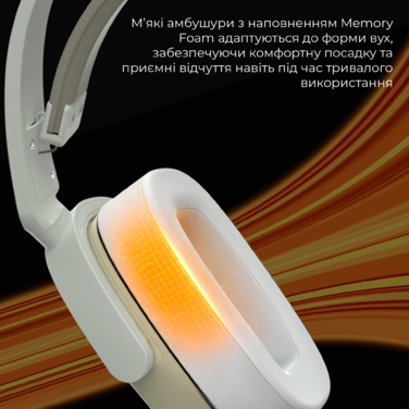 Бездротова ігрова гарнітура Ajazz AHM09 MAX Gray White (AHM09-MAX-GW)