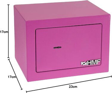 Сейф HMF 49216-15 малий меблевий з ключем, рожевий, 23x17x17 см