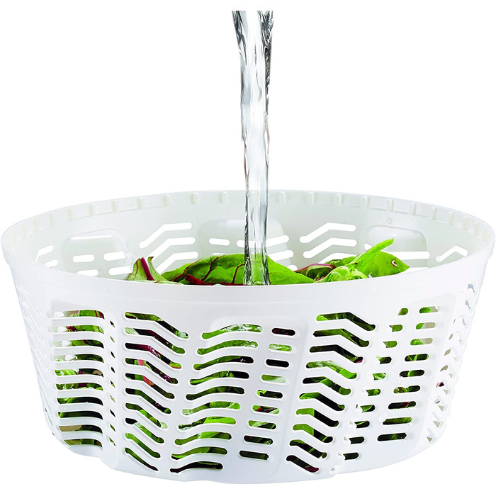 Сушарка для салату Zyliss Swift Dry, 6 л, пластикова, біла, з чашею, технологія Aquavent