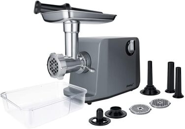 Електрична м'ясорубка Steba MG 3000Pro, 1200 Вт, 3 насадки (3/5/8 мм), велика насадка 6,6 см, нержавіюча сталь