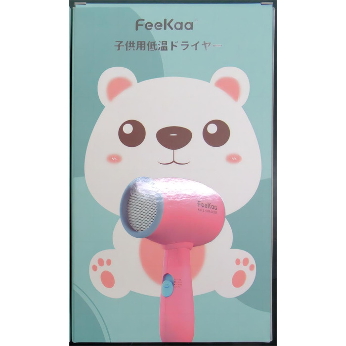 Дитячий фен Feekaa Mini для дівчаток, 550 Вт, тиха робота, безпечне сушіння волосся та шкіри малюків і домашніх улюбленців, зелений