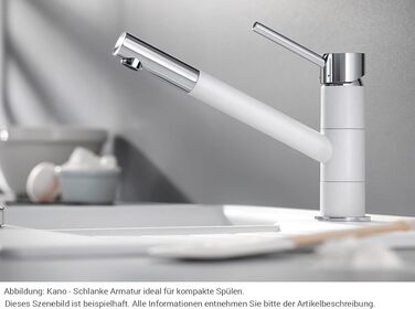 Змішувач кухонний BLANCO KANO-S Silgranit чорний, з висувним шлангом, керамічний картридж, захист від зворотного потоку, високий тиск