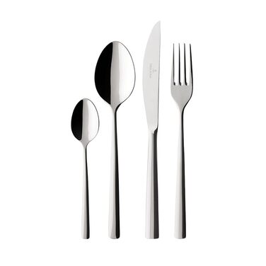 Набір столових приборів Villeroy & Boch Piemont, 24 штуки, сріблястий, придатний для миття в посудомийній машині, на 6 осіб, нержавіюча сталь