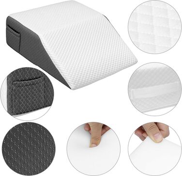Подушка для ніг QWORK® 61x51x20 см, ергономічна з піни Memory Foam для підтримки вен, подушка для підняття ніг