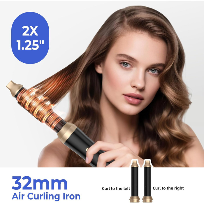 UMIGA Airstyler 5 в 1: Фен-щітка, кругла щітка, плойка та випрямляч для волосся 1000 Вт, 3 режими нагріву, рожево-чорний