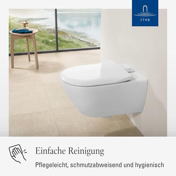 Сидіння для унітазу Villeroy & Boch Subway 2.0 SlimSeat D-подібне, біле глянцеве, з мікроліфтом (Duroplast), 9M68S101