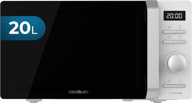 Мікрохвильова піч Cecotec Proclean 5010 Inverter White, 700 Вт, 19 л, 5 режимів, 8 програм, таймер 30 хв, звуковий сигнал, тарілка 245 мм