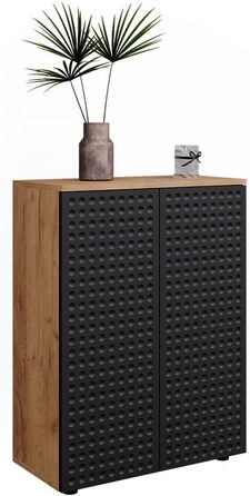 Шафа для ванної Vicco Irma, золота дубова/антрацит, 60x81 см, антрацит з візерунком