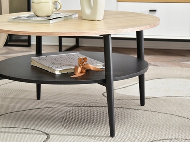 Журнальний стіл Mebel-Partner круглий, 80 x 80 x 45 см, чорний