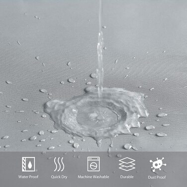 Душова завіса Furlinic 200x200 см, антибактеріальна, водонепроникна, для ванни і душу, EVA, з 12 кільцями, темно-синя, протигрибкова, з обважнювачем