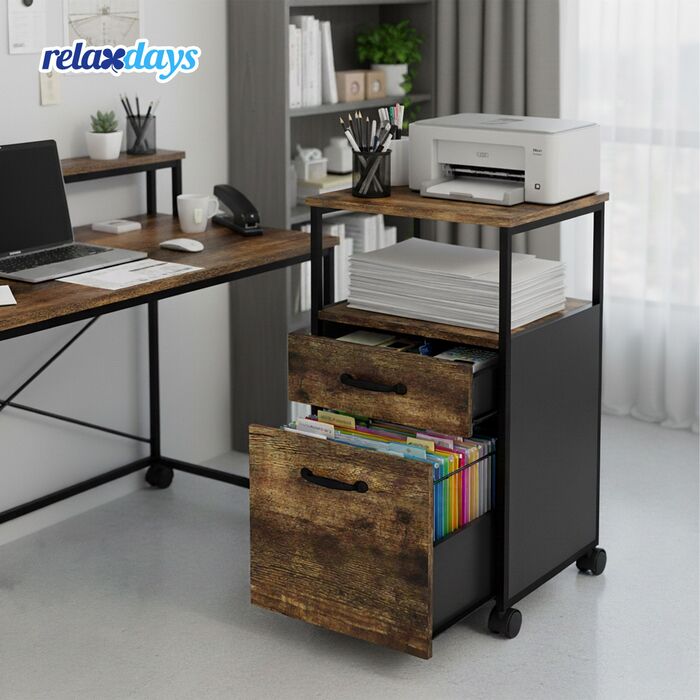 Ящик на колесах Relaxdays з двома шухлядами