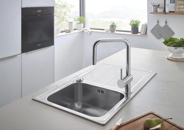 Змішувач кухонний GROHE Minta з висувним душем, 2 режими, 360° поворотний, економія води, для мийки - 32321002