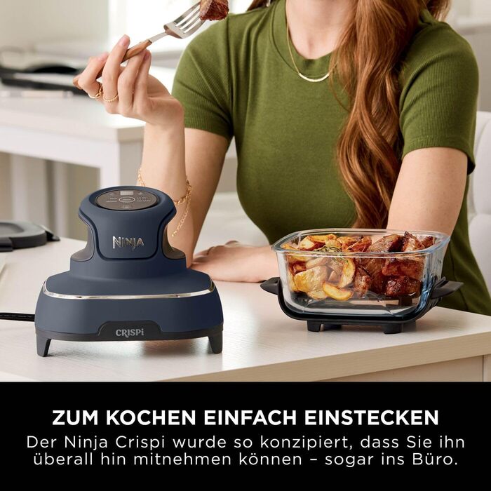Ninja CRISPi Airfryer 3.8л, 4-в-1: фритюрниця, гриль, підігрів, Recrisp, сірий, 1700W, FN101EUSTGD