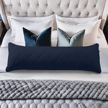 Подушка для вагітних та сну Utopia Bedding, стебана подушка-подушка для сну на боці, м'який поліестер (40x145 см, темно-синій)