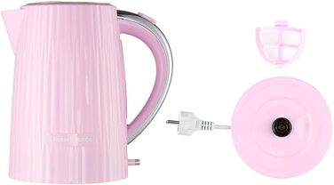 Електричний чайник Russell Hobbs Eden Raspberry 27362-70, 1.7 л, 2400 Вт, малиновий, зі сталевими акцентами та фільтром від накипу