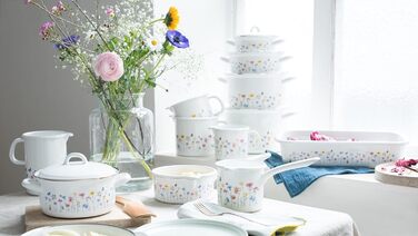 Емальований чайник-свисток Riess FLORA 2 л, 16,7 см, австрійський, білий