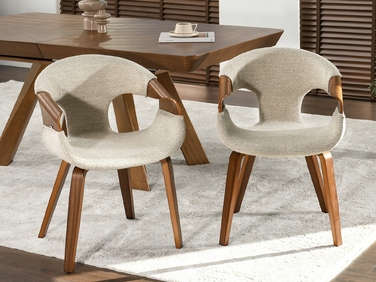 Стілець Mebel-Partner Kora, бежевий букле, горіх