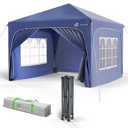 Альтанка VOUNOT® 3x3м з бічними стінками та мішками для фіксації, водонепроникний шатер для саду та вечірок, синій