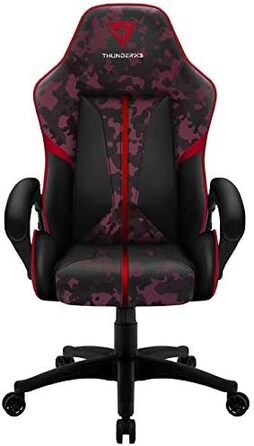 Ігрове крісло ThunderX3 BC1 CAMO червоне, ергономічне комп'ютерне крісло для геймерів, офісу, регульована спинка