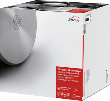 Каструля для супу з кришкою Lacor Basic 24 см з нержавіючої сталі
