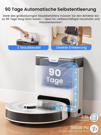 Робот-пилосос LEFANT M330 Pro з функцією миття підлоги, 3-в-1, 5000Pa, лазерна навігація, уникнення перешкод PSD, керування через додаток та голосовий помічник (M2S Pro)