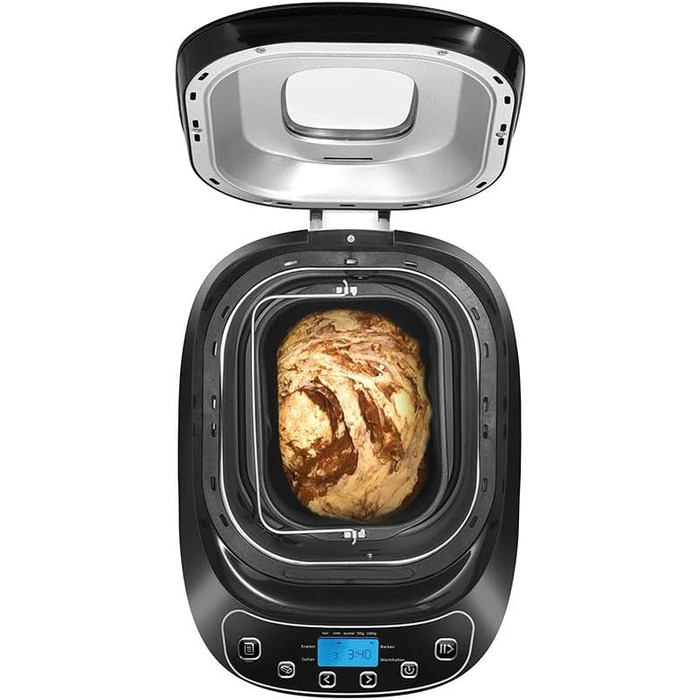 Хлібопічка Unold 68010 Backmeister Design, до 1 кг, 550 Вт, BPA-free, 12 програм, LCD, чорна-біла, термостійкий корпус
