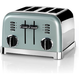 Тостер Cuisinart на 4 скибки, широкі слоти, 6 рівнів підсмажування, функція розморожування, підйомний важіль, для товстого хліба і бейгелів, пісташковий, сумісний чайник