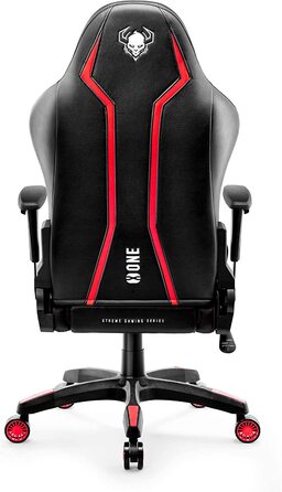 Ігрове крісло Diablo X-One 2.0 з регульованими підлокітниками, ергономічним дизайном, подушками для шиї та попереку, функцією гойдання, червоне, розмір L – комп'ютерне крісло для геймерів та офісу
