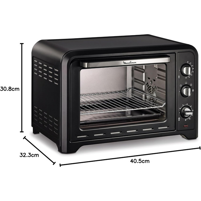 Духовка електрична Moulinex Optimo OX484810 39 л конвекційна, 6 режимів, термостат до 240°C, таймер 120 хв, деко та решітка