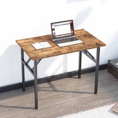 Розкладний письмовий стіл Sogesfurniture 100x60/120x60 см для комп'ютера та офісу, коричнево-чорний, AC5B-100/120-SF